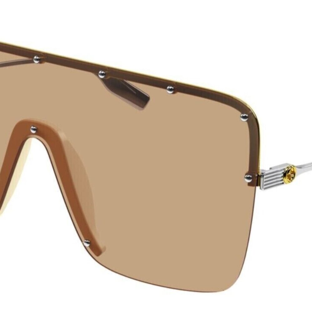 Gucci GG1245S Gold And Silver/Brown Pink (001) Sunglasses